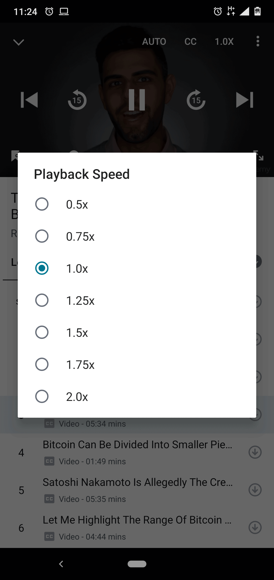 Increase and Decrease Playback Speed on Udemy