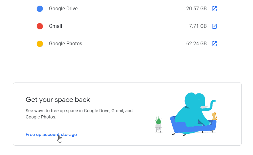 Free up Account storage Google Drive